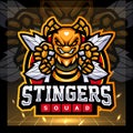 Stinger bee mascot. esport logo badge and template