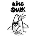 Cartoon king shark for shirt design