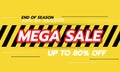 Mega sale banner template design for web or social media