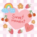 cute stuffs on sweet background