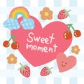 cute stuffs on sweet background