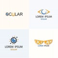 Eye And Ocular Health Care Logo Set - Vector Royalty Free Stock Photo