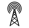 Transmitter antenna symbol. signal tower icon. Communication antenna simple