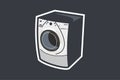 Simple Washing Machine vector illustration.