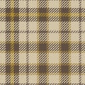 Plaid tartan checkered seamless pattern in beige and brown.