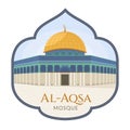 Al Aqsa Mosque or Dome of the Rock at Jerusalem Illustration