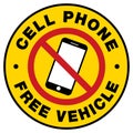 Cell Phone Free Vehicle Decal | Safe Driver Sticker for Company Cars and Trucks | Label to Promote Driving Safety Royalty Free Stock Photo