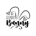 Hunny bunny - text with cute bunny ears.