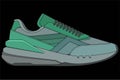 Vector sneakers shoes for training, running shoe vector illustration. Sport shoes color full. Royalty Free Stock Photo