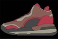 Vector sneakers shoes for training, running shoe vector illustration. Sport shoes color full. Royalty Free Stock Photo