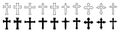 Icon set christian cross vector symbol flat and outline style Royalty Free Stock Photo