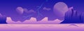 2D Alien Planet Game Background Vector Illustration