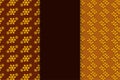 Set of brown batik texture trendy motive vector seamless pattern.