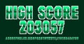 High Score alphabet font. Pixel letters and numbers.