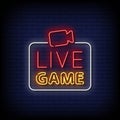 Live Game Neon Signs Style Text Vector Royalty Free Stock Photo