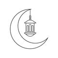 hanging moon and lantern icon