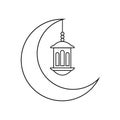 hanging moon and lantern icon Royalty Free Stock Photo