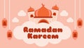 Ramadan Kareem Background Cartoon Children Book Style.