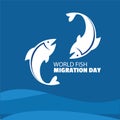 Vector World Fish Migration Day. Templates for backgrounds Royalty Free Stock Photo