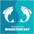 Vector World Fish Migration Day. Templates for backgrounds Royalty Free Stock Photo