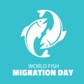 Vector World Fish Migration Day. Templates for backgrounds