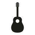 Guitar icon. Black silhouette. Musical instrument.