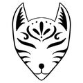 Japanese Fox Mask. Kitsune mask illustration.