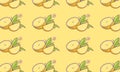 Lemon seamless pattern fruit style background