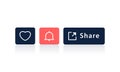 Set of illustration icons with concepts love symbols notifications and share