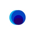 circle logo with blue colors inside Royalty Free Stock Photo