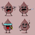 Salak fruit cute mascot vector collection Royalty Free Stock Photo