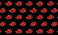 Abstract seamless red cloud pattern on black background. Royalty Free Stock Photo