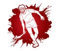 Hurling Player Action Cartoon Graphic Vector Royalty Free Stock Photo
