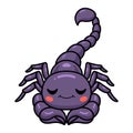 Cute purple scorpion cartoon sleeping