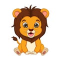 Cute baby lion cartoon sitting Royalty Free Stock Photo