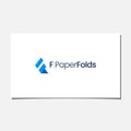 F PAPER FOLDS LOGO Royalty Free Stock Photo