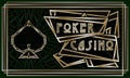 Spades poker vip card, casino art deco style, vector