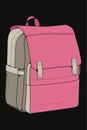 Vector Colorful Backpacks. Backpacks for schoolchildren, students, travellers and tourists. Back to School rucksack flat vector il