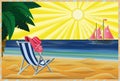 Tropical beach art deco background, vector Royalty Free Stock Photo