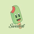 Tshirt design Sweetest ice cream Royalty Free Stock Photo