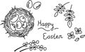 Design Vector Outline Happy Easter Day