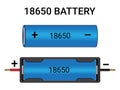 18650 rechargeable battery isolated on white background