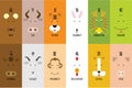12 Chinese zodiac animals and Chinese characters, Chinese wording translation rat, ox, tiger, rabbit, dragon, snake, horse, goat,