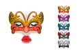 Masquerade party masks. Carnival masks. For poster, placard, wallpaper, backdrop and web site. Royalty Free Stock Photo