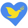 Symbol bird pray for peace bird Ukraine stop war