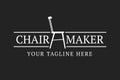 Chair Maker logo template. Simple one color emblem with a chair.