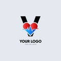 Letter V Heartbeat Logo Design Vector Icon Graphic