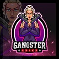 Girl gangster esport logo mascot design
