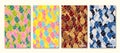 Abstract seamless Japanese cloud pattern with four seasons color palette Royalty Free Stock Photo