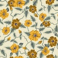 Decorative artistic floral pattern, art nouveau seamless pattern